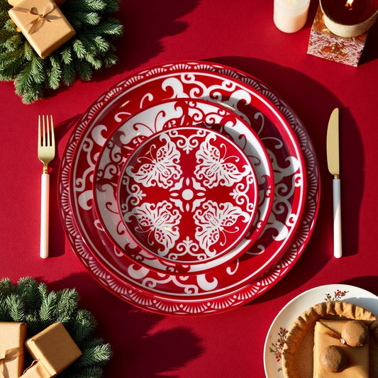 Artistic Paper-cut Butterfly Plate: A Festive Porcelain Collection for Christmas, New Year & Weddings