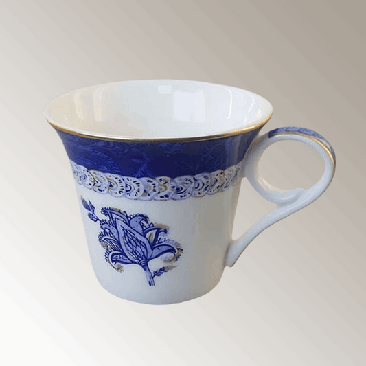 Bone China BluFlora Cupset - Fine porcelain Coffee Mug set