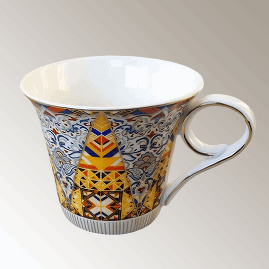 Bone China Nordic Geometric Cupset