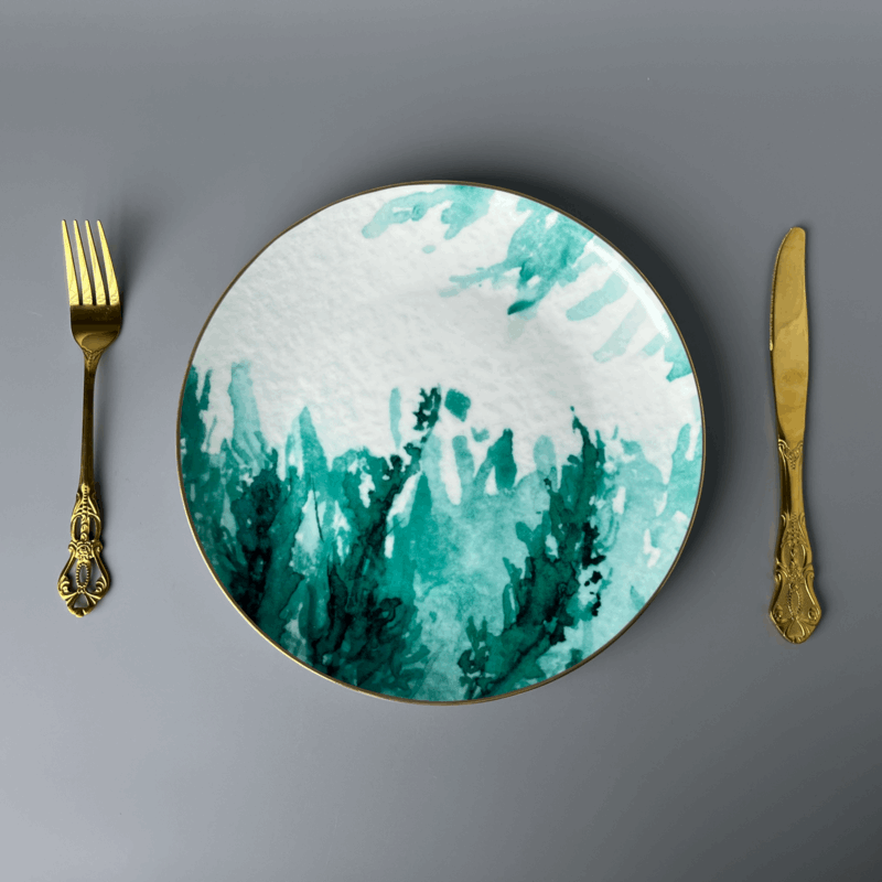 Bone China Scandinavian Green Mist Plate