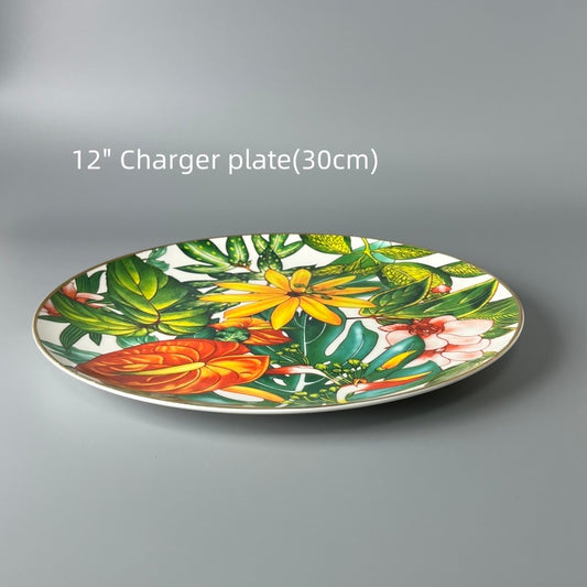 Bone China Nordic Tropical Blossom Plate