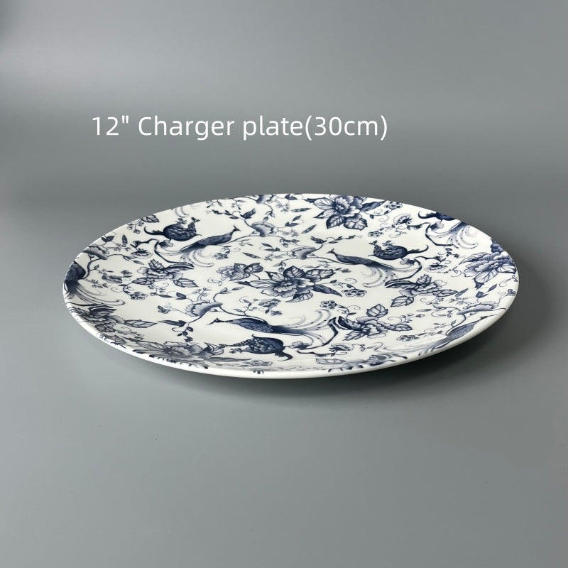 Bone China Oriental Blue-White Porcelain Plate