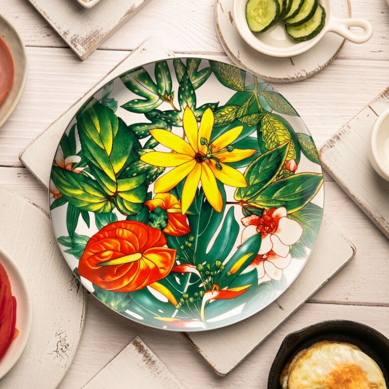 Bone China Nordic Tropical Blossom Plate