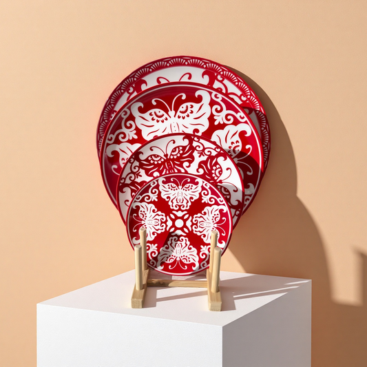 Bone China Dinner Plates | Lunovart Tableware Sweden-Artistic Paper-cut Butterfly