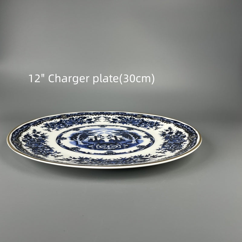 Bone China Artistic Contrast Pattern Plate