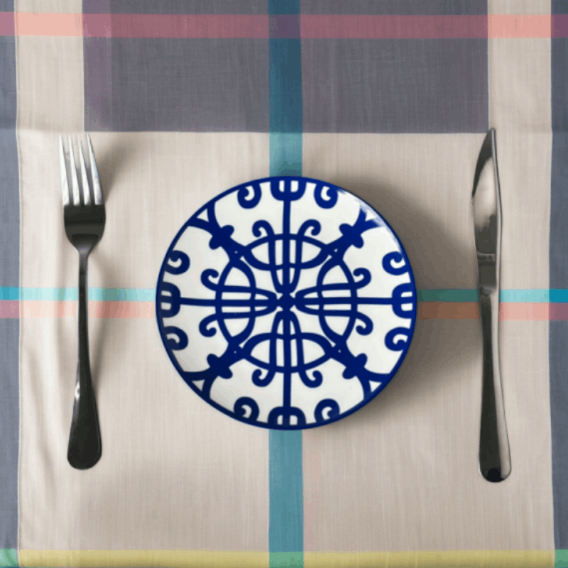 Bone China NAVY-WHITE filigree Plate