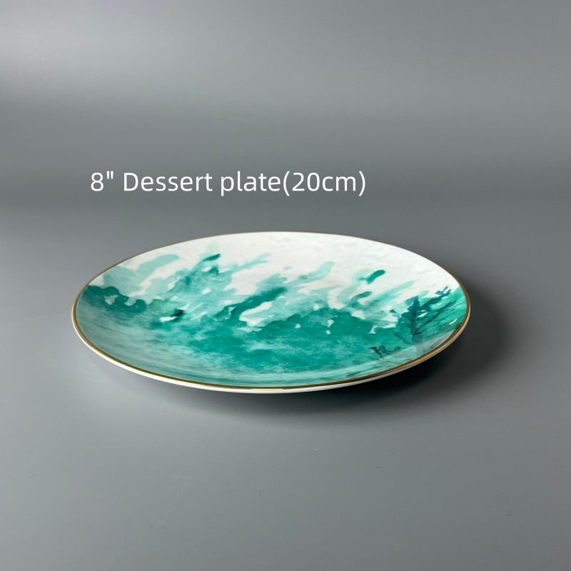 Bone China Scandinavian Green Mist Plate