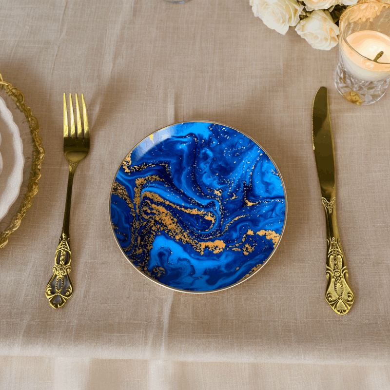 Bone China Azure Gilt Dream Plate