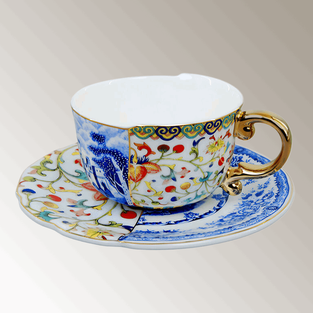 Bone China Contrast-Charm Nordic Cup set