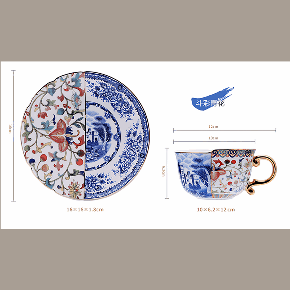 Bone China Contrast-Charm Nordic Cup set
