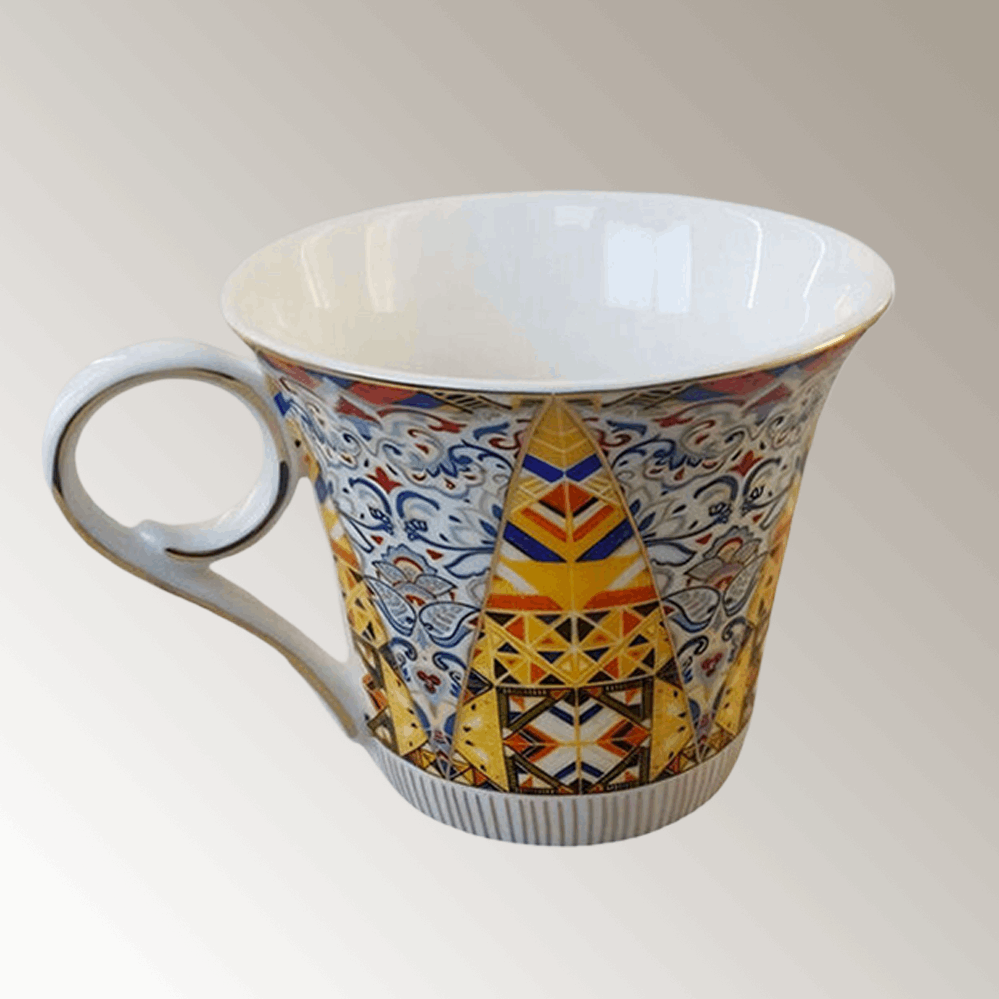 Bone China Nordic Geometric Cupset