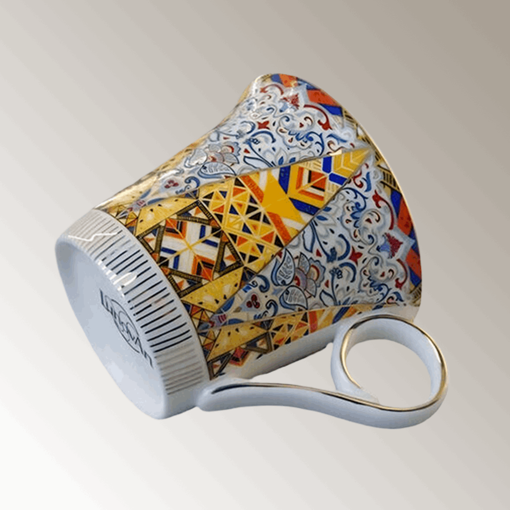 Bone China Nordic Geometric Cupset