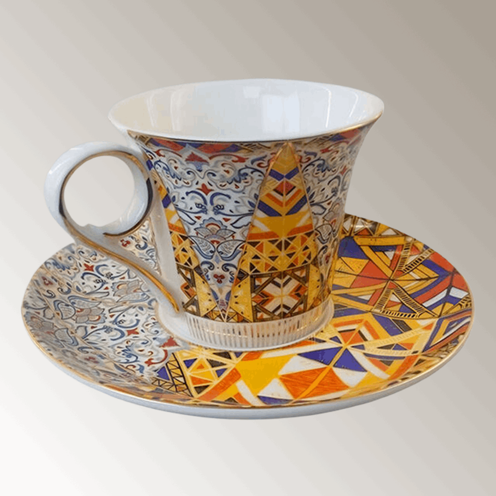 Bone China Nordic Geometric Cupset