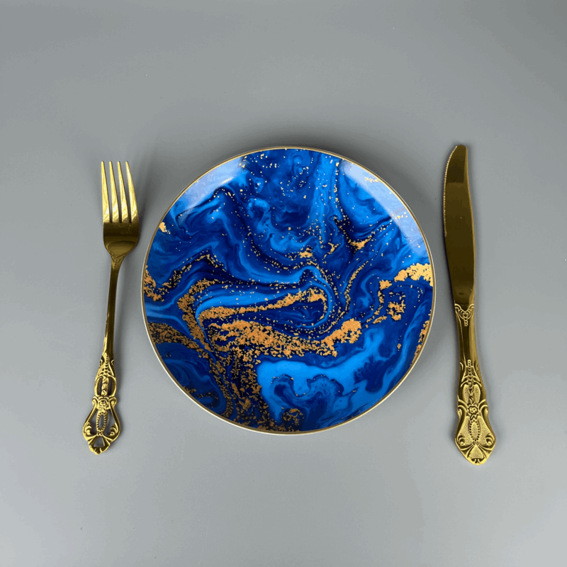 Bone China Azure Gilt Dream Plate
