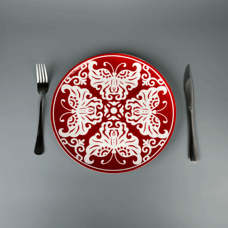 Bone China Artistic Chinese Paper-cut butterfly plate