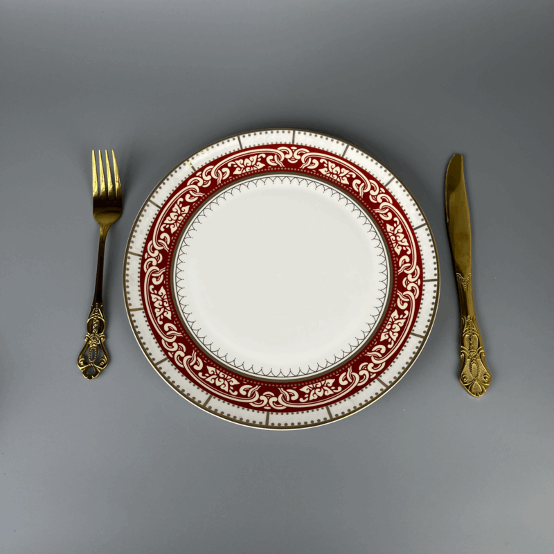 Bone China Elegant Ruby design plate
