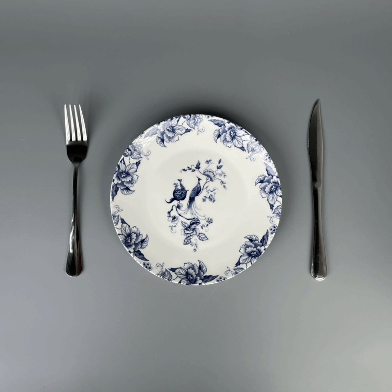 Bone China Oriental Blue-White Porcelain Plate
