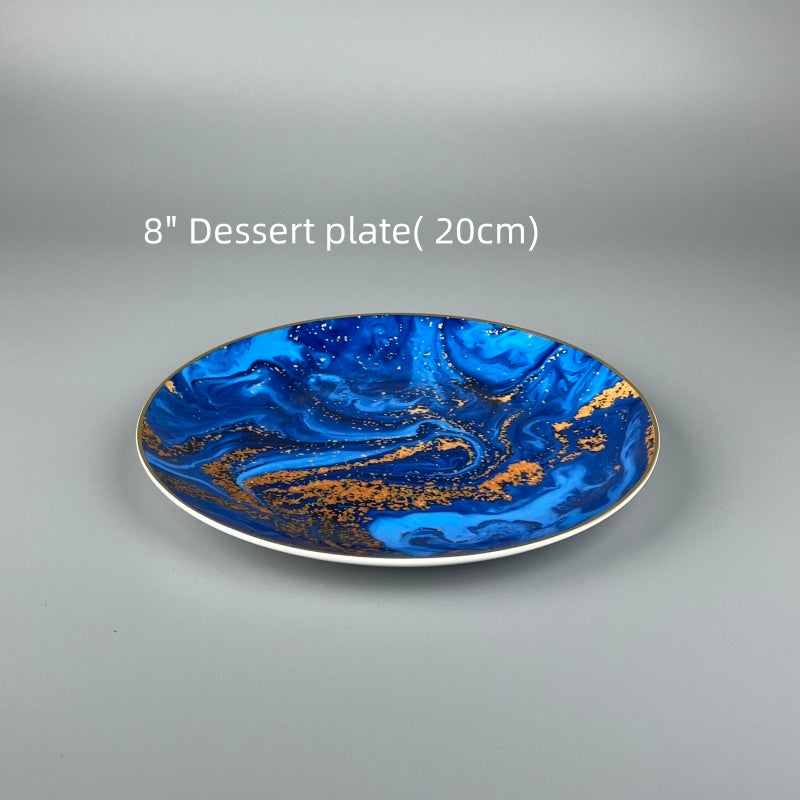 Bone China Azure Gilt Dream Plate