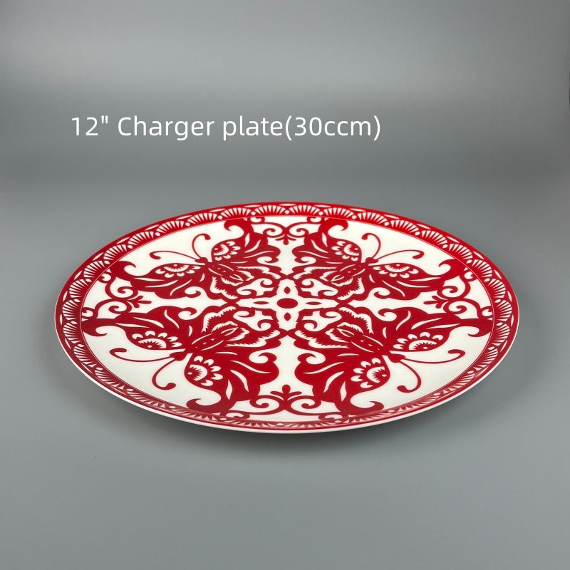 Bone China Artistic Chinese Paper-cut butterfly plate