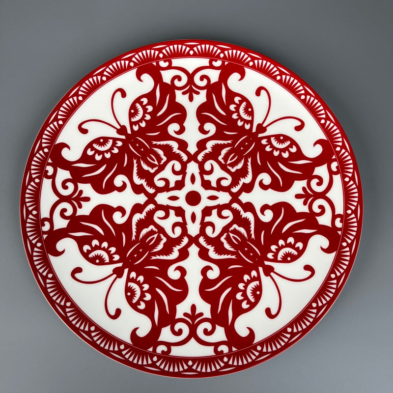 Bone China Artistic Chinese Paper-cut butterfly plate