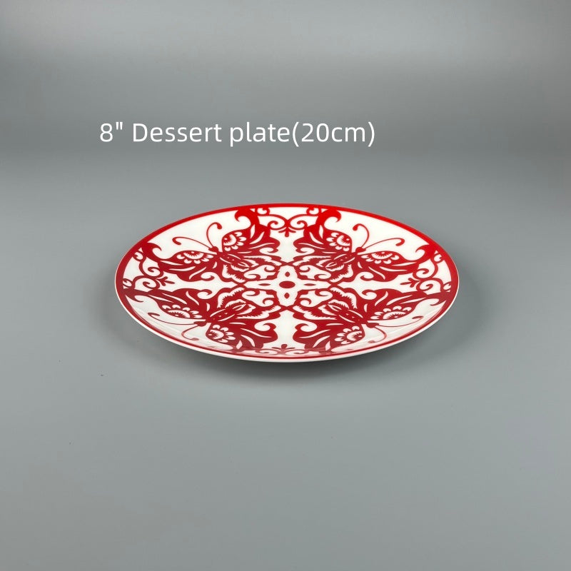 Bone China Artistic Chinese Paper-cut butterfly plate