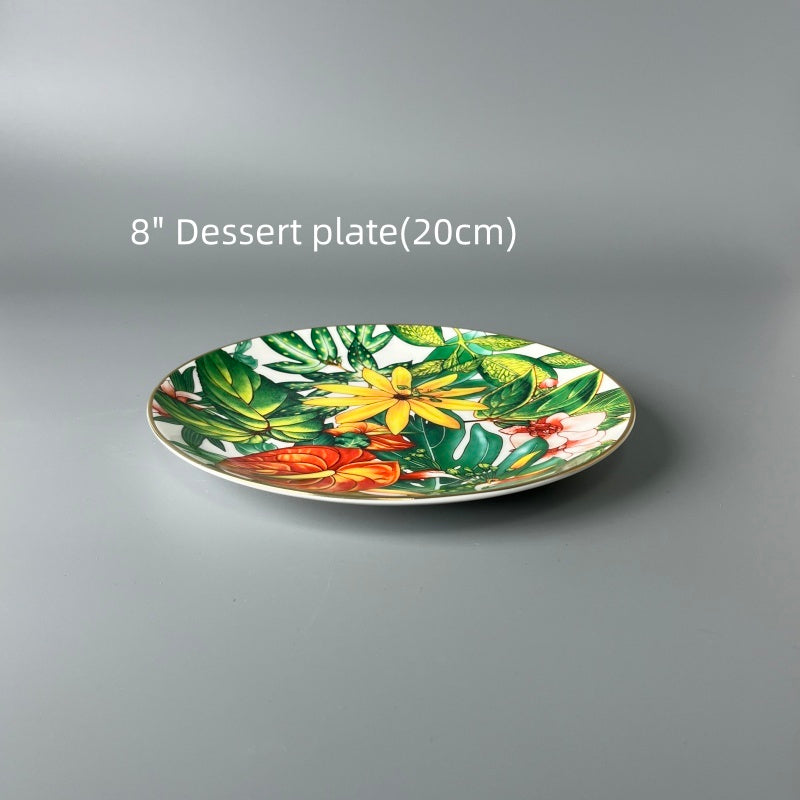 Bone China Nordic Tropical Blossom Plate