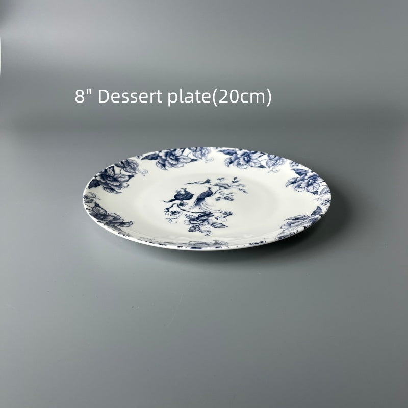 Bone China Oriental Blue-White Porcelain Plate