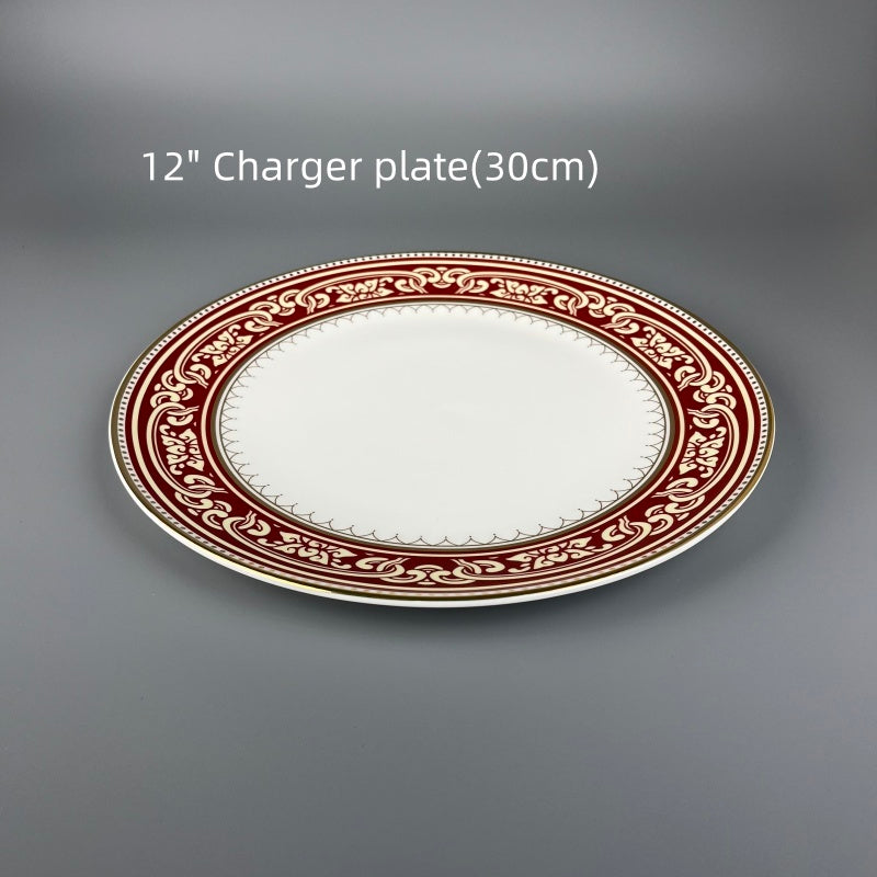 Bone China Elegant Ruby design plate
