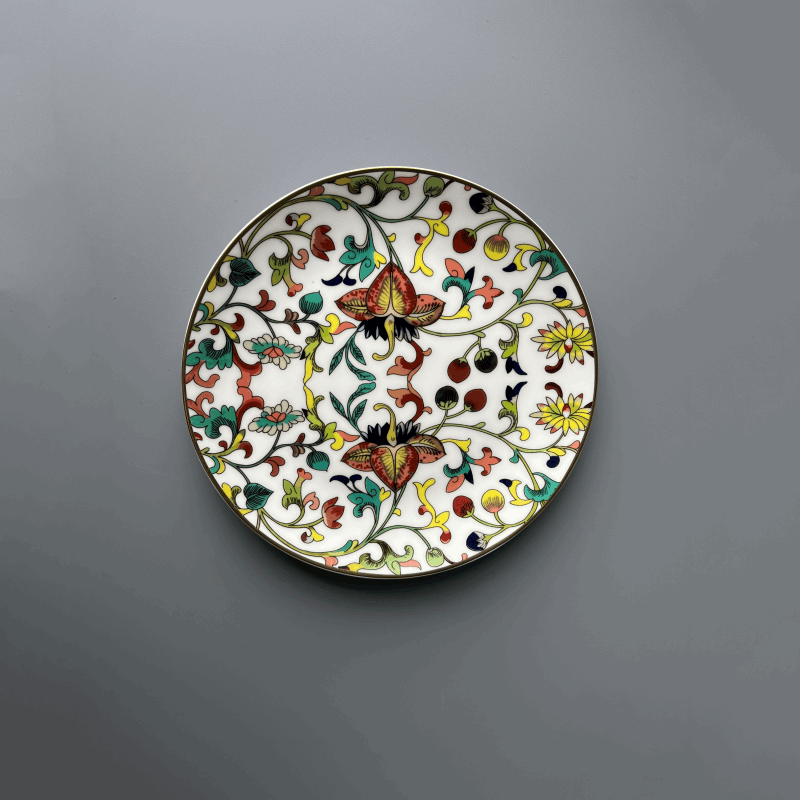 Bone China Artistic Contrast Pattern Plate