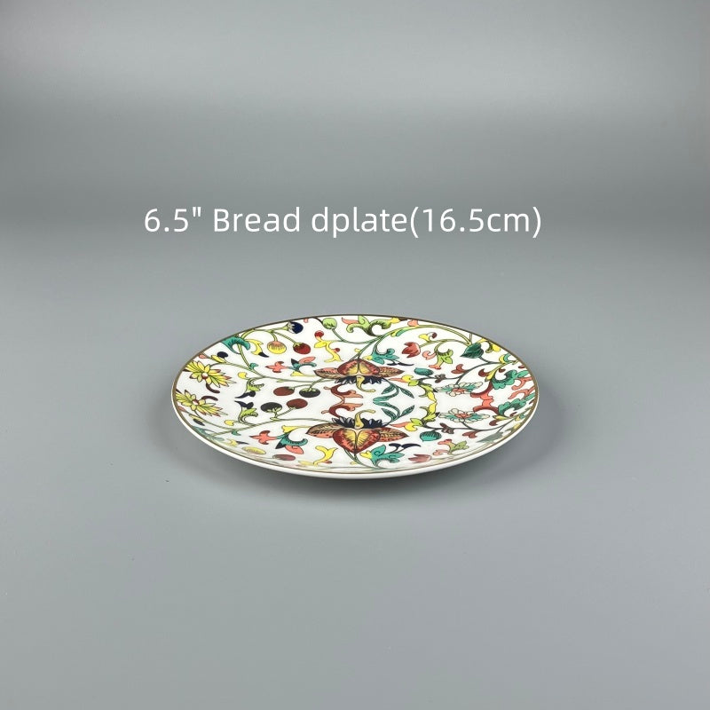 Bone China Artistic Contrast Pattern Plate