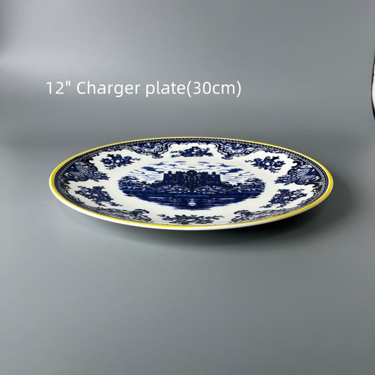 East-West Half Dream Series-Unique Design Bone China Dinnerware Collection-When Koi Meets Castle